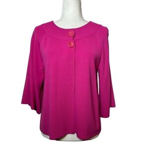 Cable & Gauge Sweater Shrug Cardigan Sweater 3/4 Flare Sleeve Pink Size Small